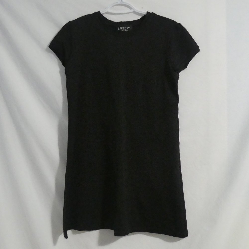 LAUNDRY  By SHELLI SEGAL | Black Short Sleeve Crew Neck T-Shirt Dress | BNWOT